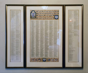 Honour Roll in the main hallway